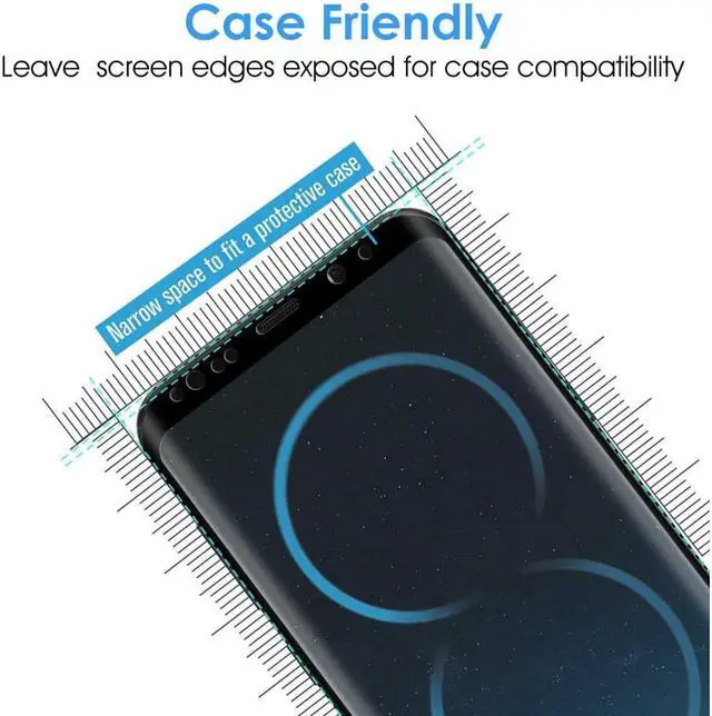 Alt view image 3 of 7 - 2 Packs Samsung Galaxy S8 Screen Protector Werleo Anti-Scratch HD Clear Case Friendly 3D Curved Protective Tempered Glass For Samsung Galaxy S8 Plus - Not Galaxy S8 Plus