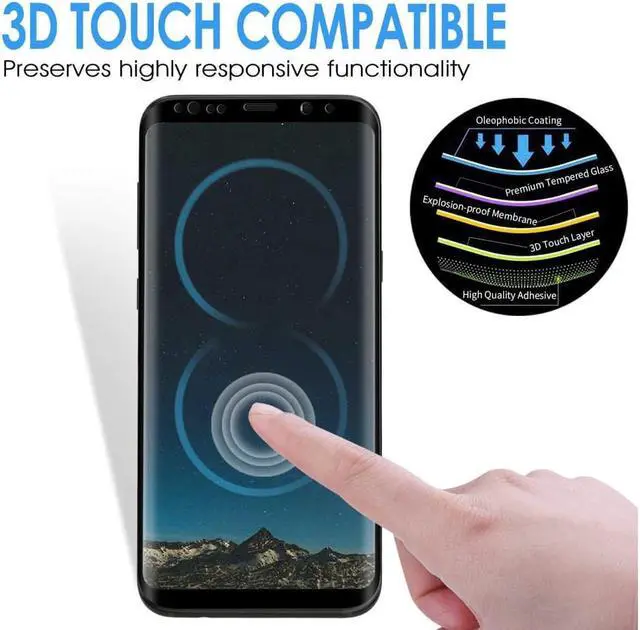 Alt view image 5 of 7 - 2 Packs Samsung Galaxy S8 Screen Protector Werleo Anti-Scratch HD Clear Case Friendly 3D Curved Protective Tempered Glass For Samsung Galaxy S8 Plus - Not Galaxy S8 Plus