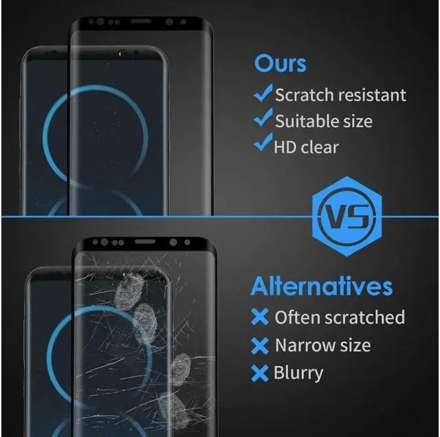 Alt view image 6 of 7 - 2 Packs Samsung Galaxy S8 Screen Protector Werleo Anti-Scratch HD Clear Case Friendly 3D Curved Protective Tempered Glass For Samsung Galaxy S8 Plus - Not Galaxy S8 Plus