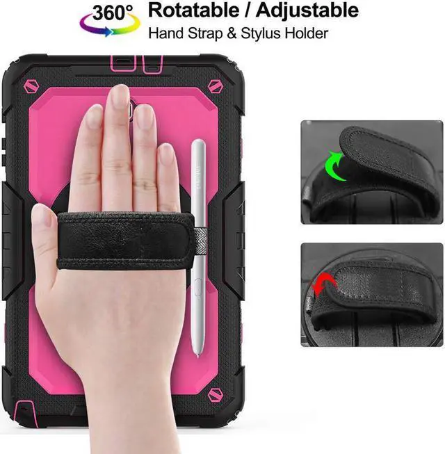 Alt view image 3 of 6 - Galaxy Tab T580 T585 T587 Case Cover Tab A 10.1 Case [Full-Body] Drop Proof Case with 360 Rotating Stand [Hand Strap] [Screen Protector] Pencil Holder for Samsung Tab A 10.1 inch