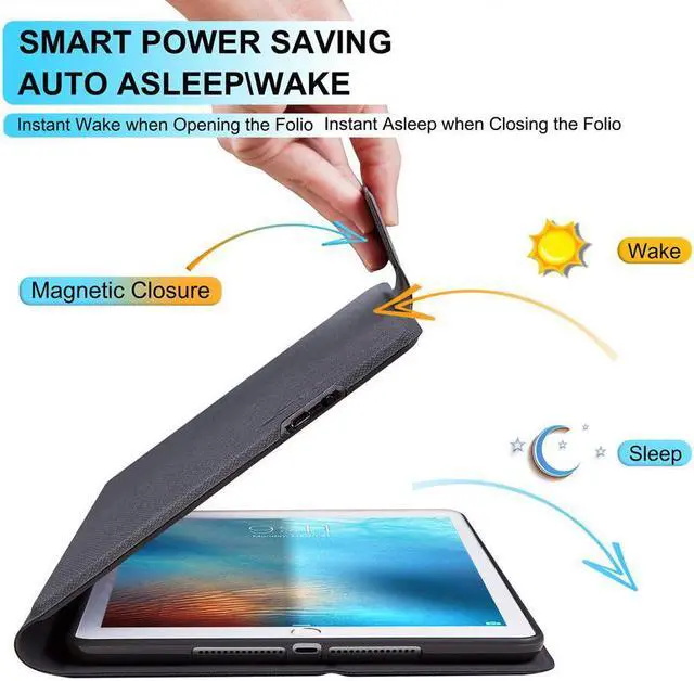 Alt view image 3 of 6 - iPad Keyboard Case for New iPad 9.7 2018 / iPad 6th Gen - iPad Pro 2017 / iPad 5th Gen - iPad Air 2 / Air 1 / iPad Pro 9.7 - 7 Color Backlit - Wireless Bluetooth iPad Case with Keyboard