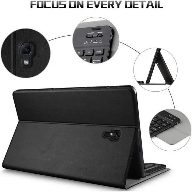 Alt view image 4 of 7 - Keyboard Case for Samsung Galaxy Tab A 10.5 Case with Detachable Wireless Bluetooth Keyboard Smart Stand Cover for Samsung Galaxy Tab A 10.5 2018 Release SM-T590 (Wi-Fi) SM-T595 (LTE) Tablet