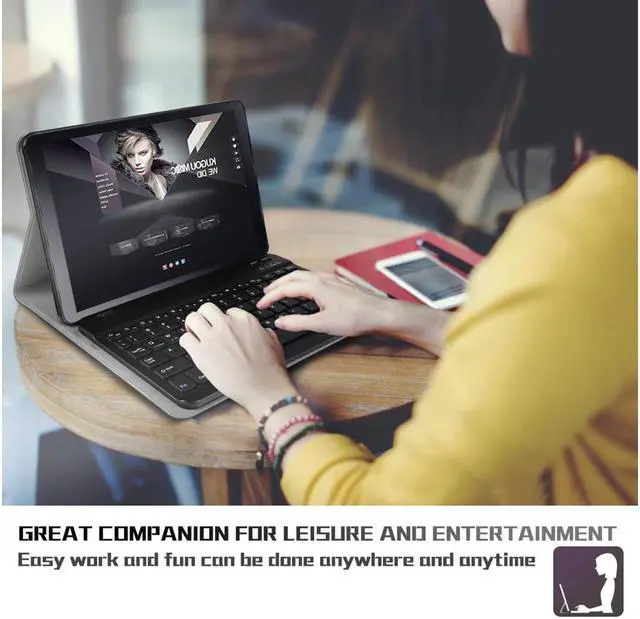 Alt view image 6 of 7 - Keyboard Case for Samsung Galaxy Tab A 10.5 Case with Detachable Wireless Bluetooth Keyboard Smart Stand Cover for Samsung Galaxy Tab A 10.5 2018 Release SM-T590 (Wi-Fi) SM-T595 (LTE) Tablet