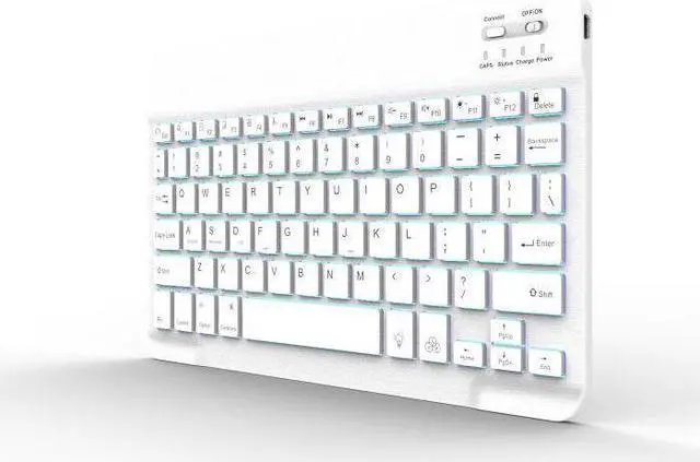 Main image of WERLEO Universal Slim Portable Wireless Bluetooth 3.0 7 Colors Backlit Keyboard with Built in Rechargeable Battery Black