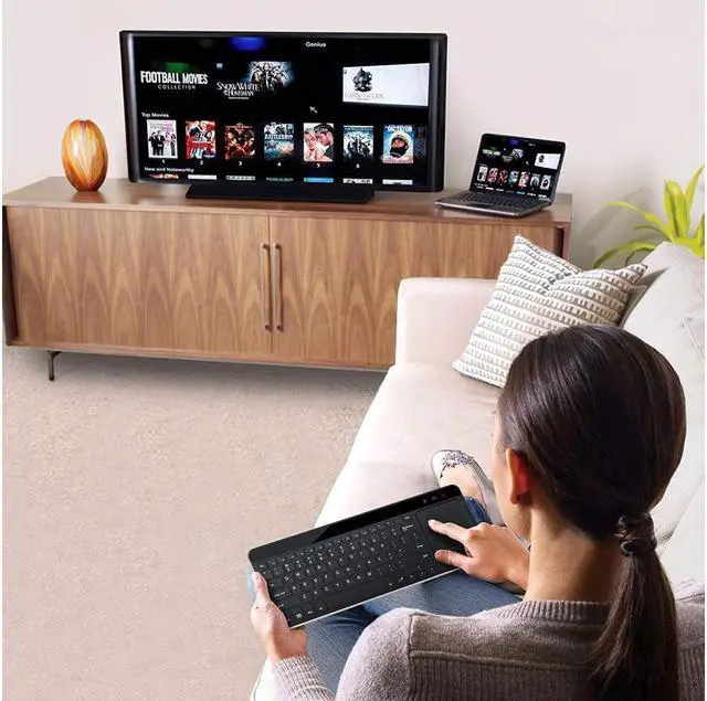 Alt view image 7 of 7 - 2.4G Wireless Touch Keyboard USB Touchpad Media with Built-in Large Size Trackpad Mouse Black