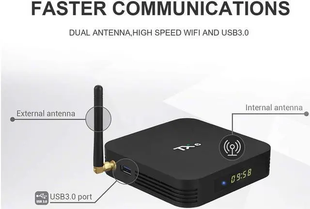 Alt view image 4 of 7 - Android 9.0 TV Box Android Box 4GB DDR3 64GB ROM BT5.0 Dual WiFi 2.4Ghz + 5Ghz Quad Core 1080p 4K HDR Smart TV Media Box