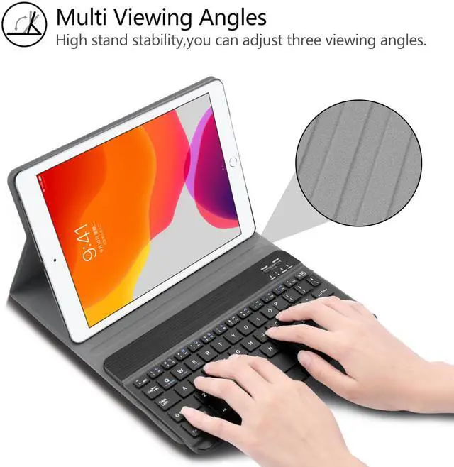 Alt view image 7 of 7 - Wireless Keyboard Case for Apple iPad 10.2 Inches Smart Stand Case with Detachable Keyboard for iPad 10.2 inches 2019 Release 7th Generation Tablet