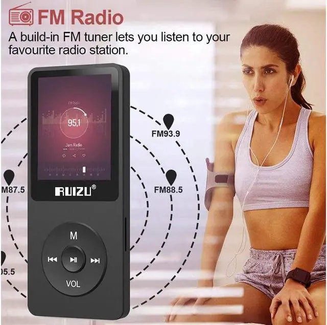 Alt view image 4 of 7 - MP3 Player Werleo Ultra Slim Music Player with FM Radio Voice Recorder Video Play Text Reading 80 Hours Playback and Expandable Up to 128 GB