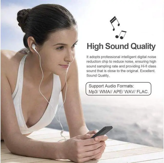 Alt view image 7 of 7 - MP3 Player Werleo Ultra Slim Music Player with FM Radio Voice Recorder Video Play Text Reading 80 Hours Playback and Expandable Up to 128 GB