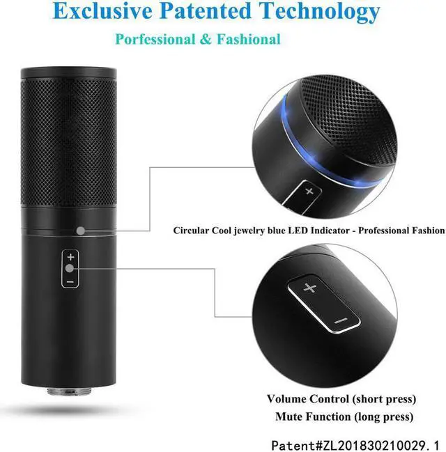 Alt view image 2 of 7 - Professional Studio Condenser Microphone Computer PC Microphone Kit with Shock Mount USB Cable for PC Studio Recording Podcasting Youtube Karaoke