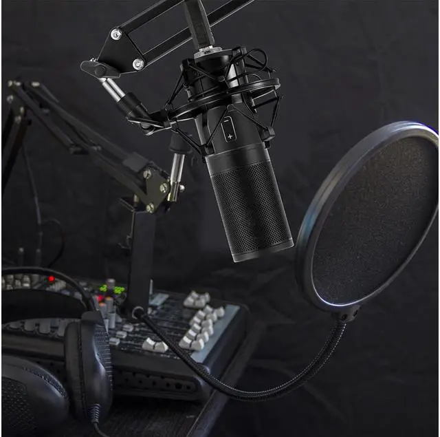 Alt view image 7 of 7 - Professional Studio Condenser Microphone Computer PC Microphone Kit with Shock Mount USB Cable for PC Studio Recording Podcasting Youtube Karaoke