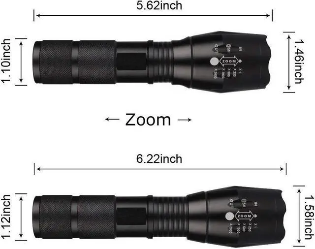 Alt view image 3 of 7 - 1000 Lumen Single Mode Led Flashlight, Super Bright Zoomable Tactical Flashlights, Perfect Handheld Light for Camping, Hiking