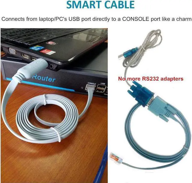 Alt view image 6 of 7 - USB Console Cable,6ft USB to RJ45 FTDI Chip RS232 Console Cable for Routers/AP Router/Switch/Windows 7, 8 (1.8m, Blue)
