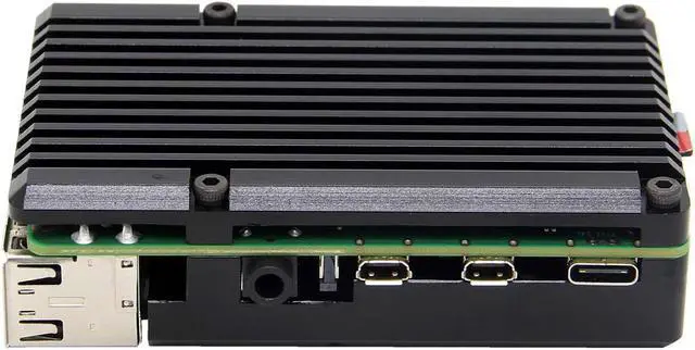 Alt view image 6 of 6 - Raspberry Pi 4 Armor Case, Raspberry Pi 4 Computer Model B Armor Aluminum Alloy Passive Cooling Case Compatible with Raspberry Pi 4 Model B Only
