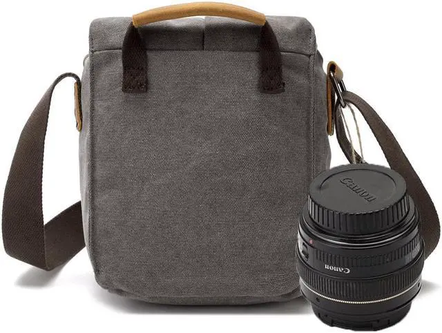 Alt view image 6 of 6 - Vintage Canvas Camera Bag Waterproof Leather DSLR SLR Messenger Shoulder Bag