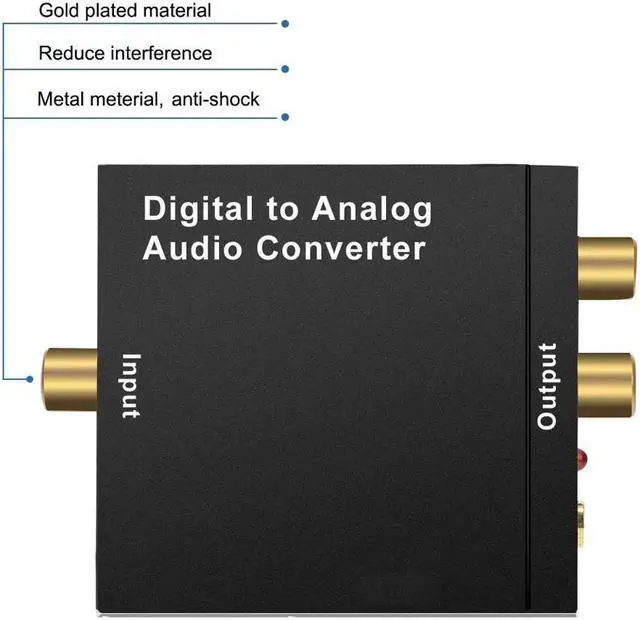Alt view image 6 of 7 - PROZOR DAC Digital SPDIF Toslink to Analog Stereo Audio R / L Converter Adapter with Optical Cable PS3 HD DVD PS4 Sky HD Plasma Blu-ray Home Cinema Systems AV Amps Apple TV