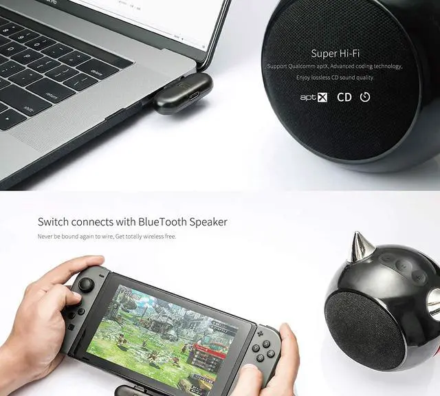 Alt view image 7 of 7 - GuliKit Route+ PRO Bluetooth Transmitter Wireless Audio USB-C Adaptor or Receiver with Voice Transmission - Must Have Gaming Accessory for Wireless Headset Compatible with Nintendo Switch and PC
