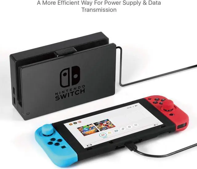 Alt view image 5 of 7 - Charger Extension Cable for Nintendo Switch, USB 3.1 Type C Charging Dock Connector Cord Extender 10 Gbps Data Transfer Power Supply Spare for Nintendo Switch Console & Pro Controller (1M/3Ft