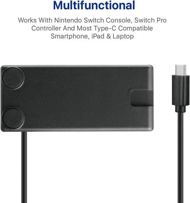 Alt view image 4 of 7 - Charger Extension Cable for Nintendo Switch, USB 3.1 Type C Charging Dock Connector Cord Extender 10 Gbps Data Transfer Power Supply Spare for Nintendo Switch Console & Pro Controller (1M/3Ft