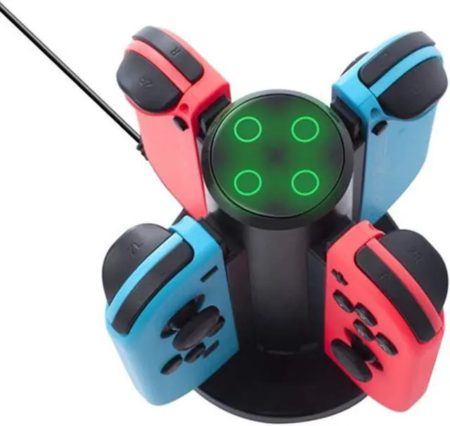 Alt view image 3 of 6 - Charging Dock for Nintendo Switch Joy Con, Charges Up to 4 Joy-Con Controllers Simultaneously (Black)