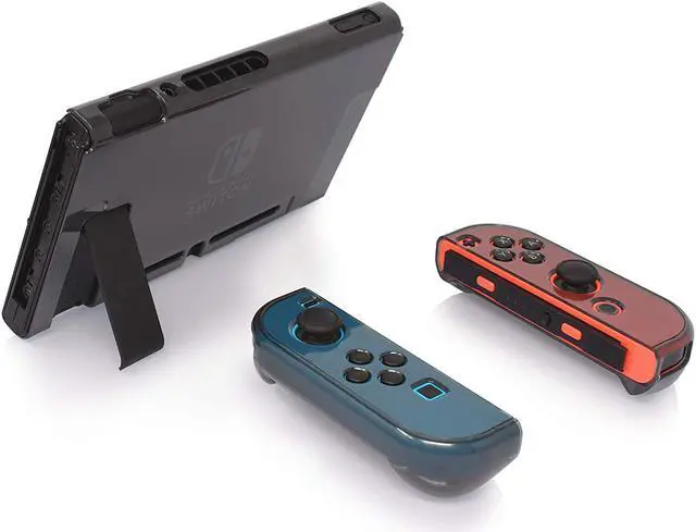 Alt view image 2 of 7 - Dockable Case for Nintendo Switch, Protective Accessories Cover Case for Nintendo Switch and Nintendo Switch Joy-Con Controller with a Tempered Glass Screen Protector - Clear Black