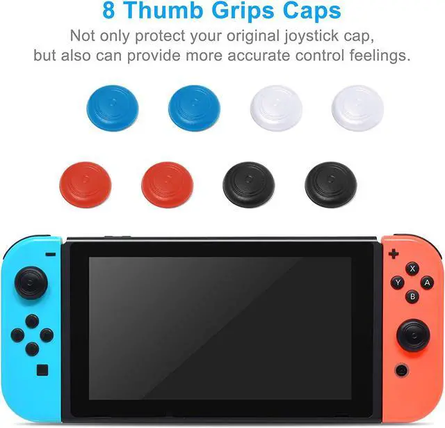 Alt view image 7 of 7 - Dockable Case for Nintendo Switch, Protective Accessories Cover Case for Nintendo Switch and Nintendo Switch Joy-Con Controller with a Tempered Glass Screen Protector - Clear Black