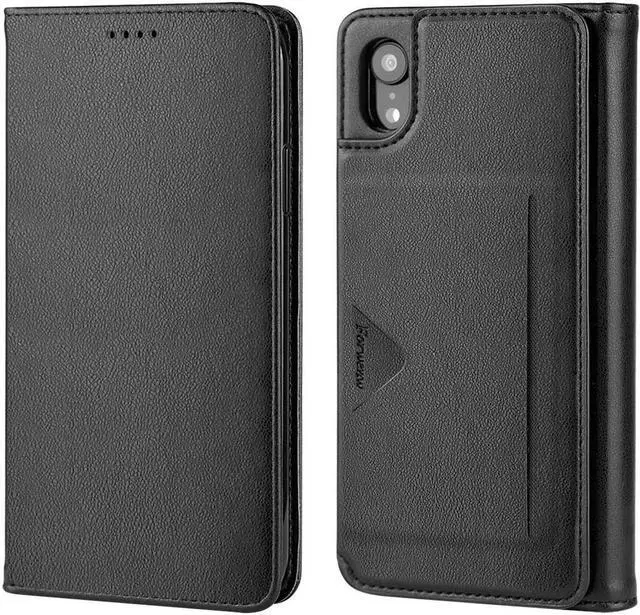 Alt view image 2 of 7 - iPhone XR Wallet Case Premium Leather iPhone XR Cases Folio Flip Case with Kickstand Card Holder Slots Screen Protector Shockproof Protective Cover for Apple iPhone XR 6.1 inch