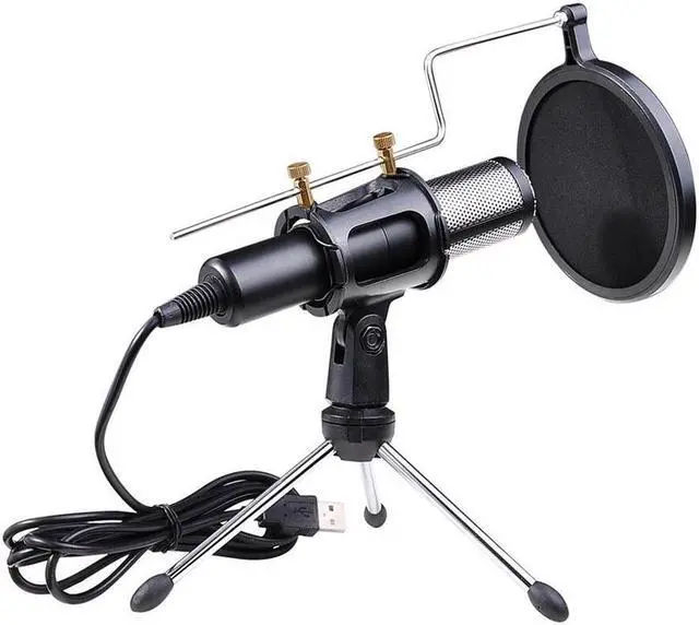 Alt view image 4 of 7 - Condenser Microphone Portable Mini Recording Microphone with Tripod Stand USB Plug Play Home Studio Microphones for PC Online Chat Voice Recording Skype Tablets Laptops PC YouTube