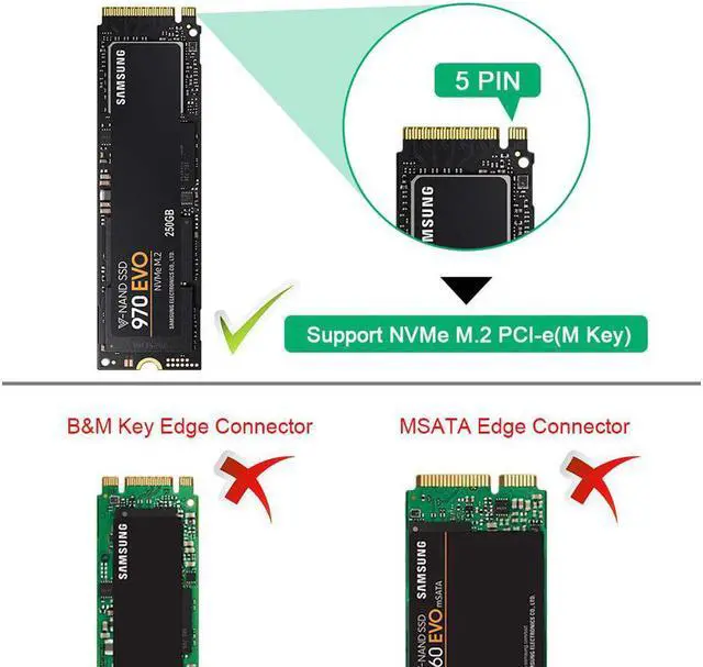 Alt view image 4 of 7 - NVME to USB Adapter, M.2 SSD to Type A Card, No Cable Need, High Performance 10 Gbps USB 3.1 Gen 2 Bridge Chip, Use as Portable SSD, USB to M2 SSD Key M, Support Windows XP 7 8 10, MAC OS