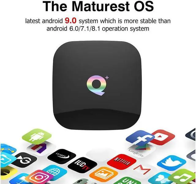 Alt view image 4 of 7 - Android 9.0 Smart TV Box, 4GB RAM 32GB ROM Q Plus H6 Quad-core cortex-A53 Frequency 2G Mali-T720MP2 WiFi 2.4GHz Support 6K H.265 HDMI 2.0 Output Ethernet RJ-45 with USB 3.0