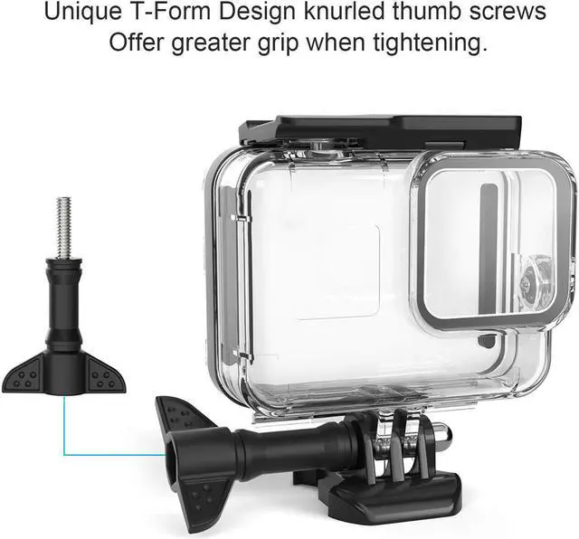Alt view image 3 of 6 - Waterproof Housing Case for GoPro Hero 8 Black Camera, 200FT/61M Underwater Photography Hard Diving Protective Housing Shell with 12pcs Anti Fog Inserts Accessories