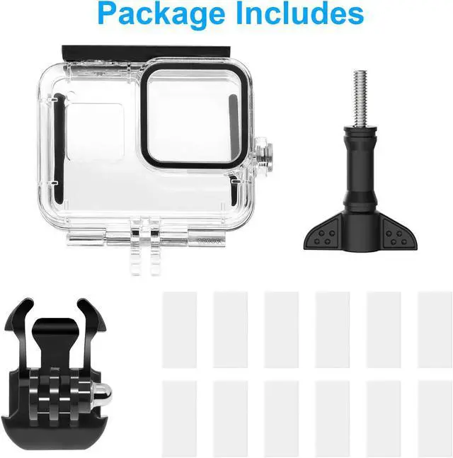 Alt view image 4 of 6 - Waterproof Housing Case for GoPro Hero 8 Black Camera, 200FT/61M Underwater Photography Hard Diving Protective Housing Shell with 12pcs Anti Fog Inserts Accessories