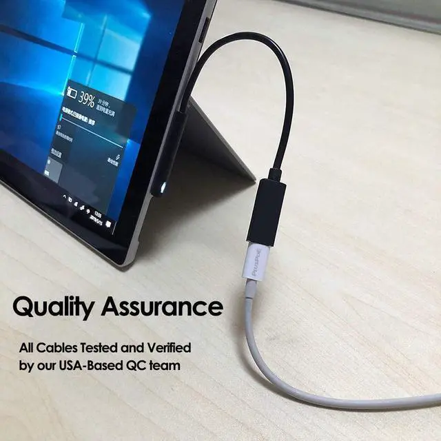 Alt view image 6 of 7 - 15V Surface Connect to USB-C Charging Cable Compatible for Microsoft Surface Pro 7 6 5 4 3 / Surface Book / Surface Go / Surface Laptop 1 /2 Works with 45W USB C PD Charger Adapter