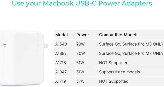 Alt view image 3 of 7 - Surface Connect to USB-C Charging Cable for Microsoft Surface Pro 7 6 5 4 3 / Surface Book 1 / Surface Laptop 1 / Laptop 2 / Surface Go Works with USB-C PD Charger 3A 15V - 5FT
