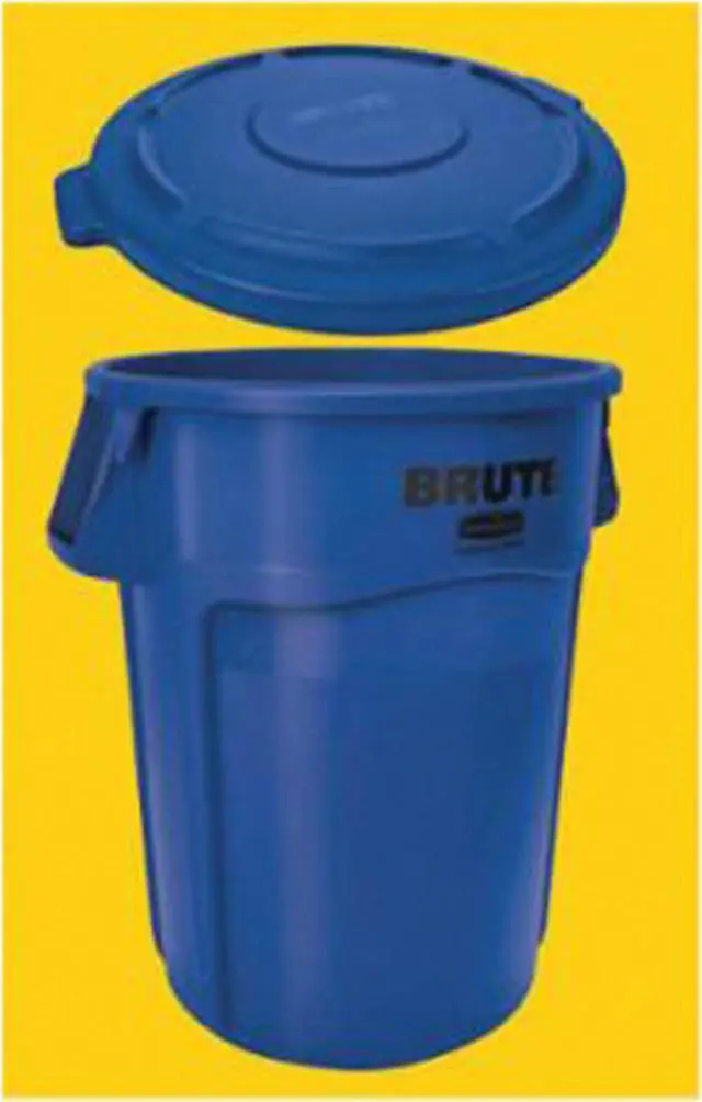 Alt view image 3 of 5 - RUBBERMAID 1779731 Brute Trash Can Top,Flat,Snap-On Closure,Blue