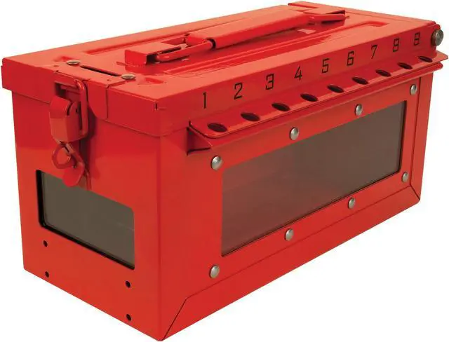 Alt view image 3 of 7 - Master Lock Group Lockout Box Red   S601