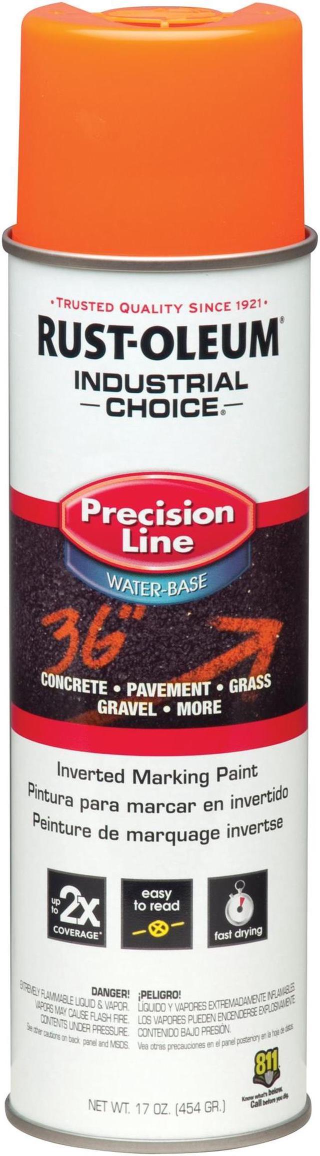 Alt view image 4 of 9 - RUST-OLEUM 203036 Inverted Marking Paint Aerosol, 17 oz., Fluorescent Orange
