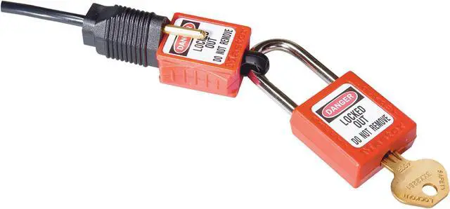 Main image of Master Lock Plug Lockout, Plastic, 110/220 Voltage, No Cord Max. Cord Dia. S2005