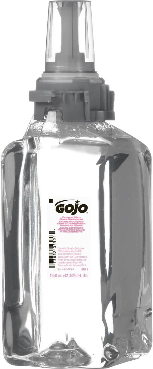 Alt view image 6 of 20 - GOJO 881103EA - Green Certified Clear & Mild Foam Hand Wash, 1200mL, Fragrance Free, Clear, 1 Unit per Package