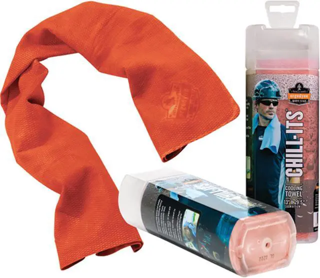 Alt view image 3 of 5 - Ergodyne Evaporative Cooling Towel Orange 12441