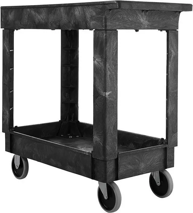 Alt view image 2 of 9 - RUBBERMAID FG9T6600BLA Utility Cart 500 lb. Capacity, 34"L x 16"W