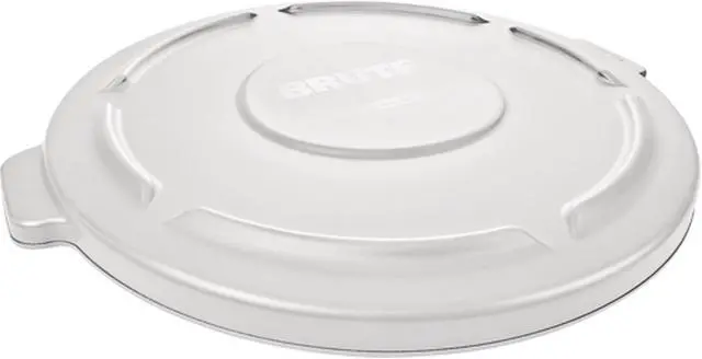 Main image of RUBBERMAID FG264560WHT Brute Trash Can Top,Flat,Snap-On Closure,White