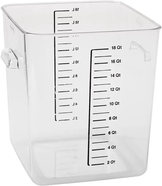 Alt view image 3 of 6 - RUBBERMAID COMMERCIAL FG631800CLR Square Storage Container,18 qt,Clear