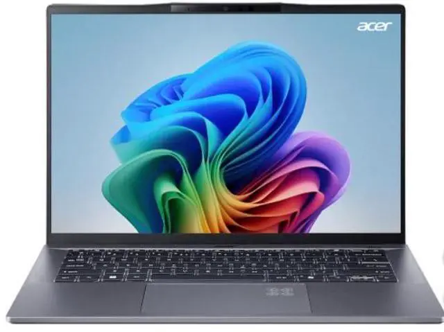 Main image of Acer Swift GO 14.5"WUXGA@120Hz AI Copilot+PC Qualcomm Snapdragon 16GB RAM, 1TB SSD Qualcomm Adreno GPU Al Lighting Touchpad Finger Reader Backlite KB WiFi 7 W11-1 Year Acer Warranty