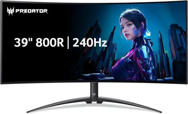 Main image of Acer 39" Predator Gaming X39 Curved Gaming Monitor - 3K UltraWide-Qualt High Definition 3440x1440@ 240Hz, OLED Panel, AMD Free Sync Premium Certified, Display Port, HDMI, VESA - 1 Year Acer Warranty