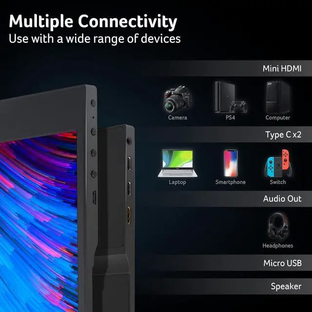 Alt view image 4 of 7 - Acer PM161QT 15.6" FHD (1920 x 1080) IPS Portable Touch Monitor | Adaptive-Sync Support (FreeSync Compatible) | Ultra Slim Portable Design | External Monitor for Laptop PC Mac - 1 Year Acer Warranty