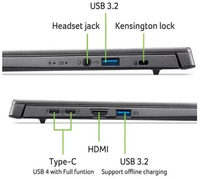 Alt view image 5 of 7 - Aspire 14 AI Copilot+ PC - 14" Touchscreen IPS, Intel Core Ultra, 9 AI Boost, Intel ARC 140V GPU, 32G DDR5X, 1TB PCIe SSD, Iron, W11 - 1 Year Acer Warranty