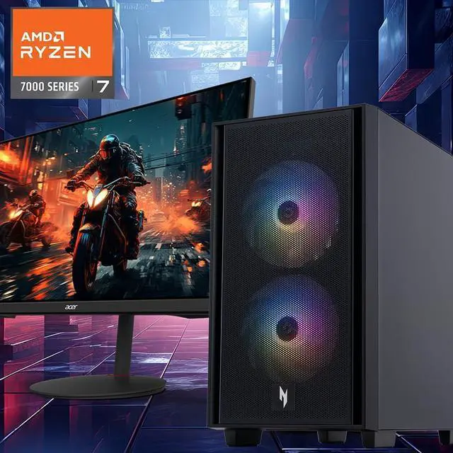 Alt view image 2 of 4 - Acer Aspire Nitro 60 Gaming PC - Nvidia GeForce RTX 5070 AMD Ryzen 9 7900 32G DDR5 RAM 2TB SSD W11 Home