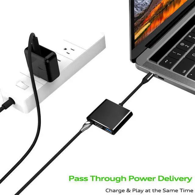 Alt view image 2 of 5 - 3.1 Type C To Grey -C 4K 3.0 Hub Adapter Cable For Apple female output port support 4K Ultra HD 20J29