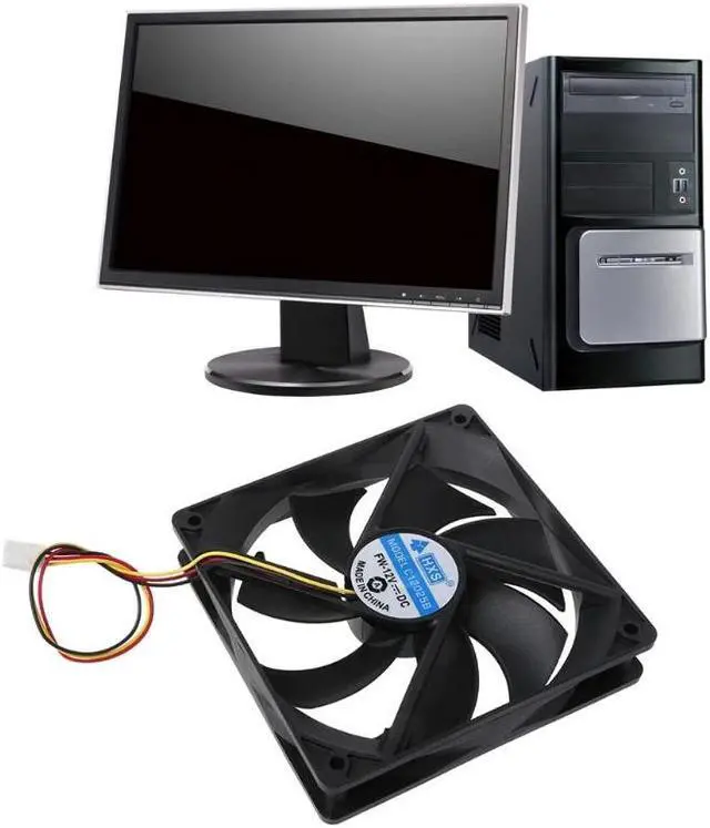 Alt view image 2 of 5 - 1PC 120x120x25mm DC 12V 0.15A 3 Pin 9-Blade Computer Case Cooling Fan Cooler 12025